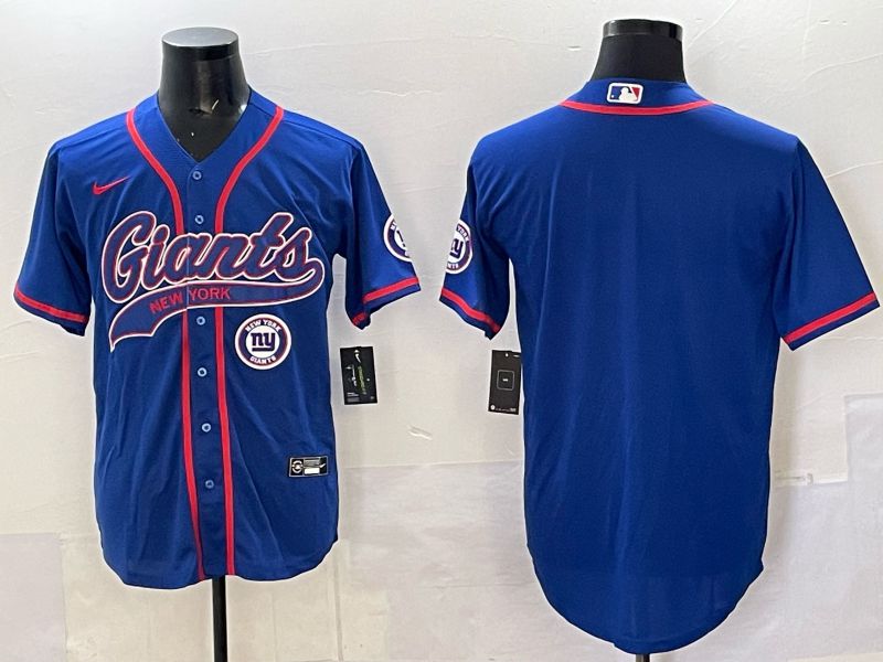 Men 2025 New York Giants Blank Blue Joint Name Nike Limited NFL Jersey style 04->new york giants->NFL Jersey